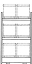 Razširitveni element-regal za shranjevanje IBC posod K6-I z 3 nivoji za 6x IBC po 1000 l