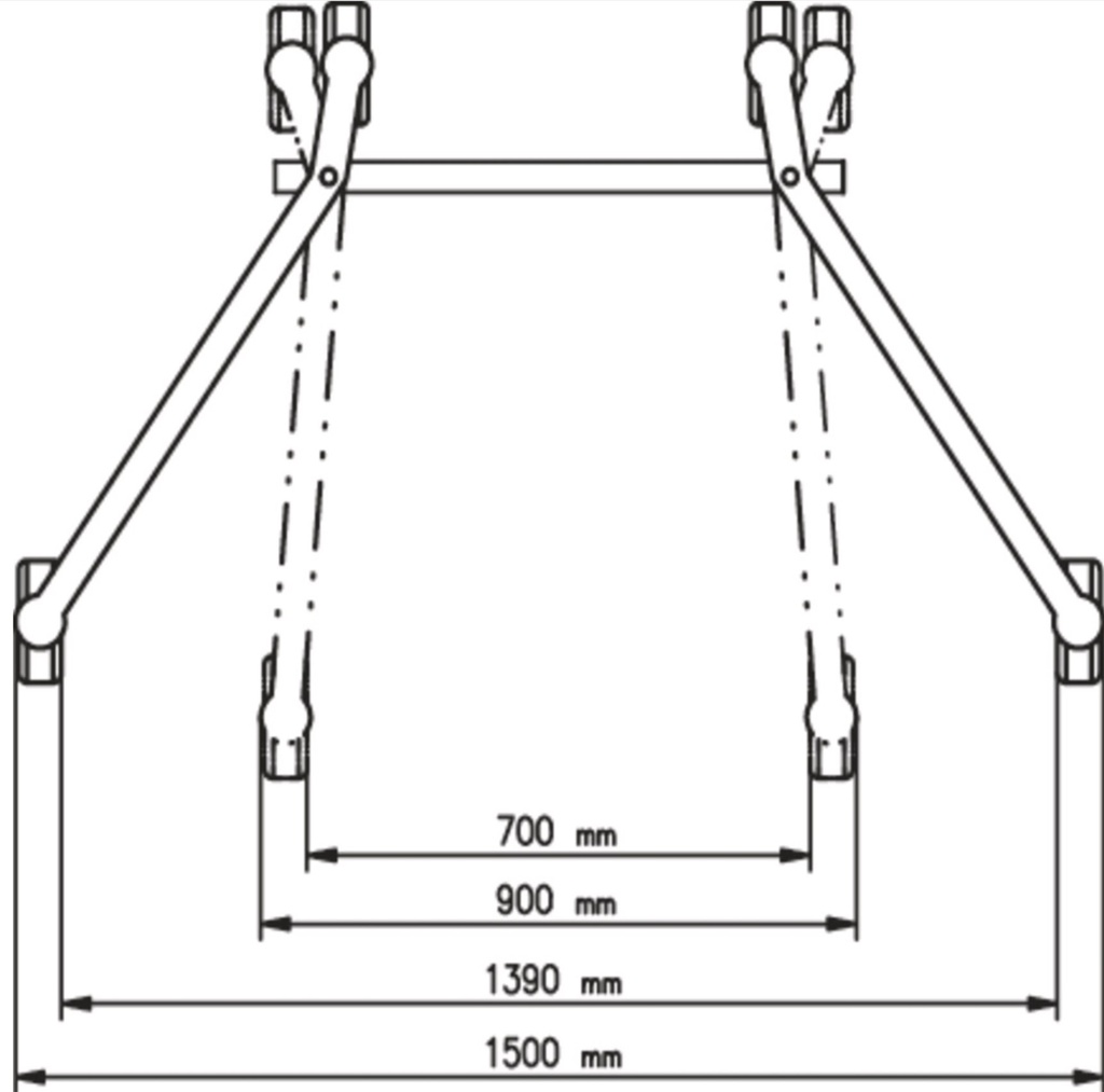 Dvižni voziček za sode, dvižna višina 0-520 mm, široko podvozje, za 200 l kovinske sode