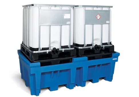 Lovilna-prestrezna posoda iz polietilena (PE) | 2 IBC | z dvema paletama