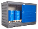 PolySafe odlagališče za nevarne snovi | za 8 sodov po 200 litrov ali 2 IBC po 1000 litrov | 2170x3200x1750 mm