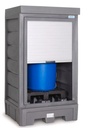 PolySafe odlagališče za nevarne snovi | z roleto iz (PE) |  za 1 sod po 200 litrov | 2060x1140x1050 mm