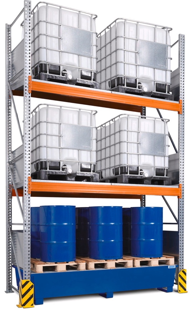 Regal za shranjevanje IBC posod | 3 nivoji za 6x IBC po 1000 litrov | K6-I 
