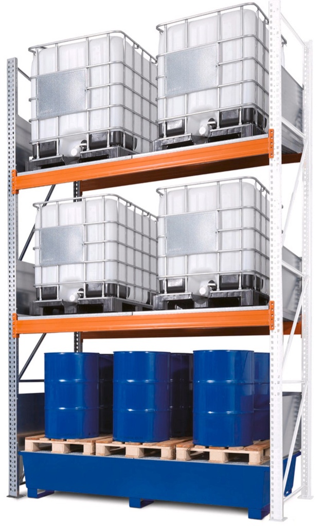 Razširitveni element regal za shranjevanje IBC posod | 3 nivoji za 6x IBC po 1000 litrov | K6-I