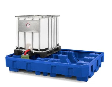 [267609] Classic-line Lovilna-prestrezna posoda iz polietilena (PE) za 2 IBC | s prostorom za pretakanje
