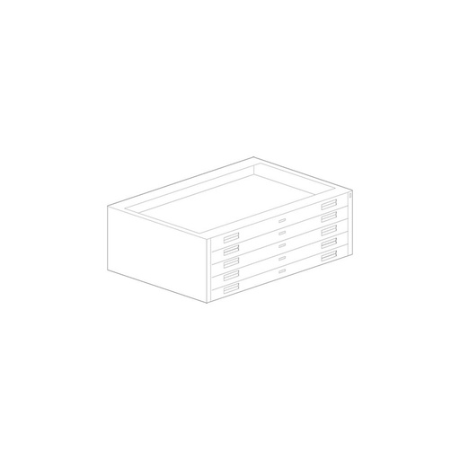 [D7284] Modularna omara za večje dokumente in načrte | 5x predali | 90x1250x870 mm | D7284